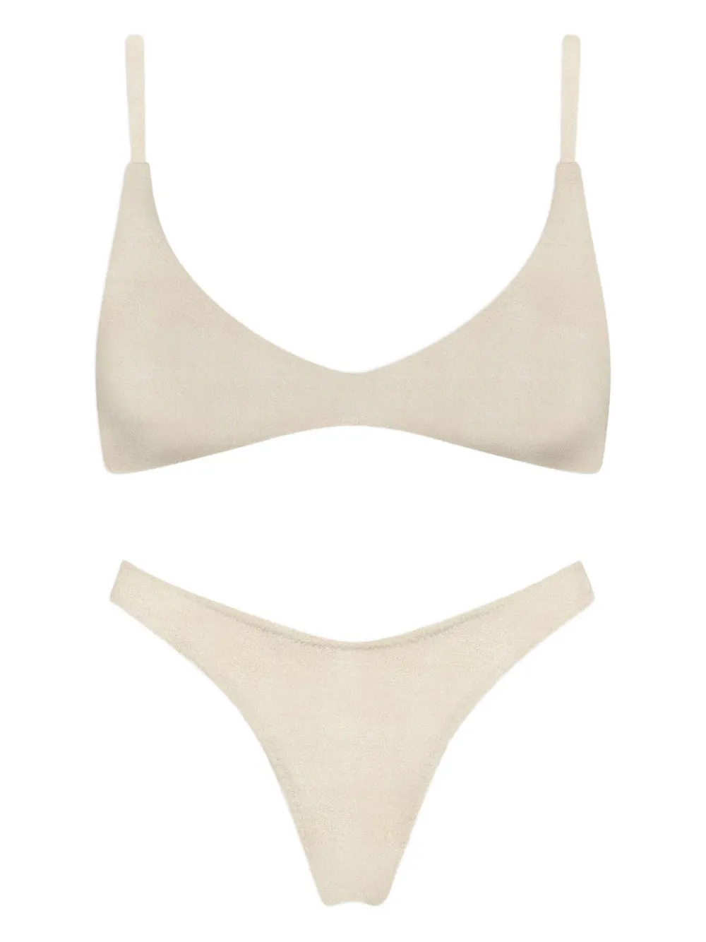 MC2 Saint Barth Triangel bikinitop met glitters Beige
