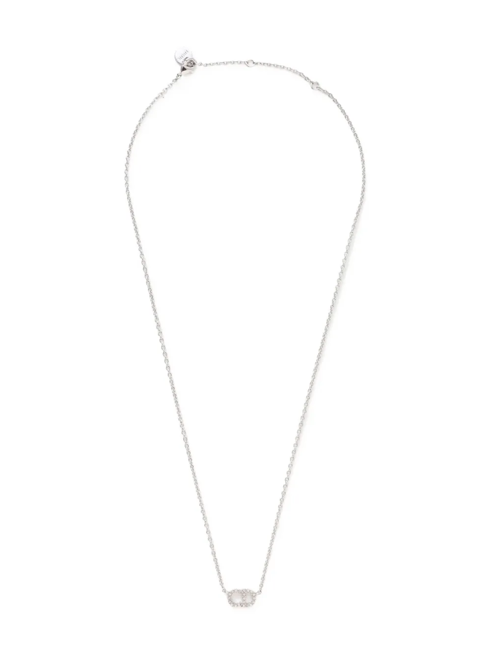 Christian Dior Pre-Owned 2010s-2020s Rhinestone CD Logo necklace - Christian Dior Pre-Owned 2010s-2020s Rhinestone CD Logo necklace -