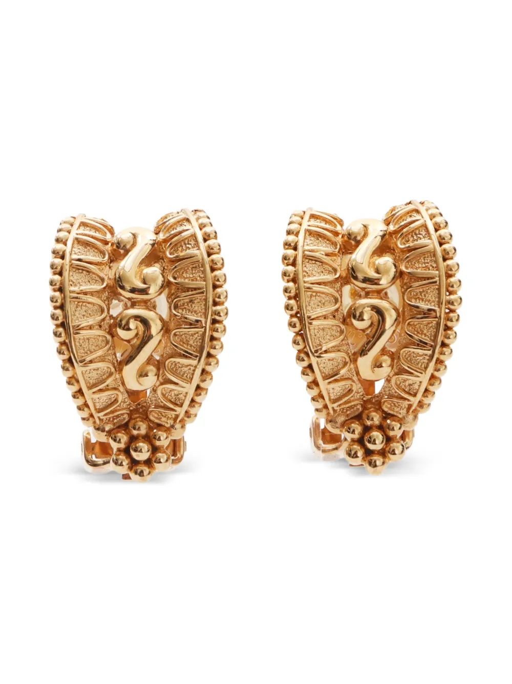 Christian Dior Pre-Owned 1990s Arabesque-motif clip-on earrings - Christian Dior Pre-Owned 1990s Arabesque-motif clip-on earrings -