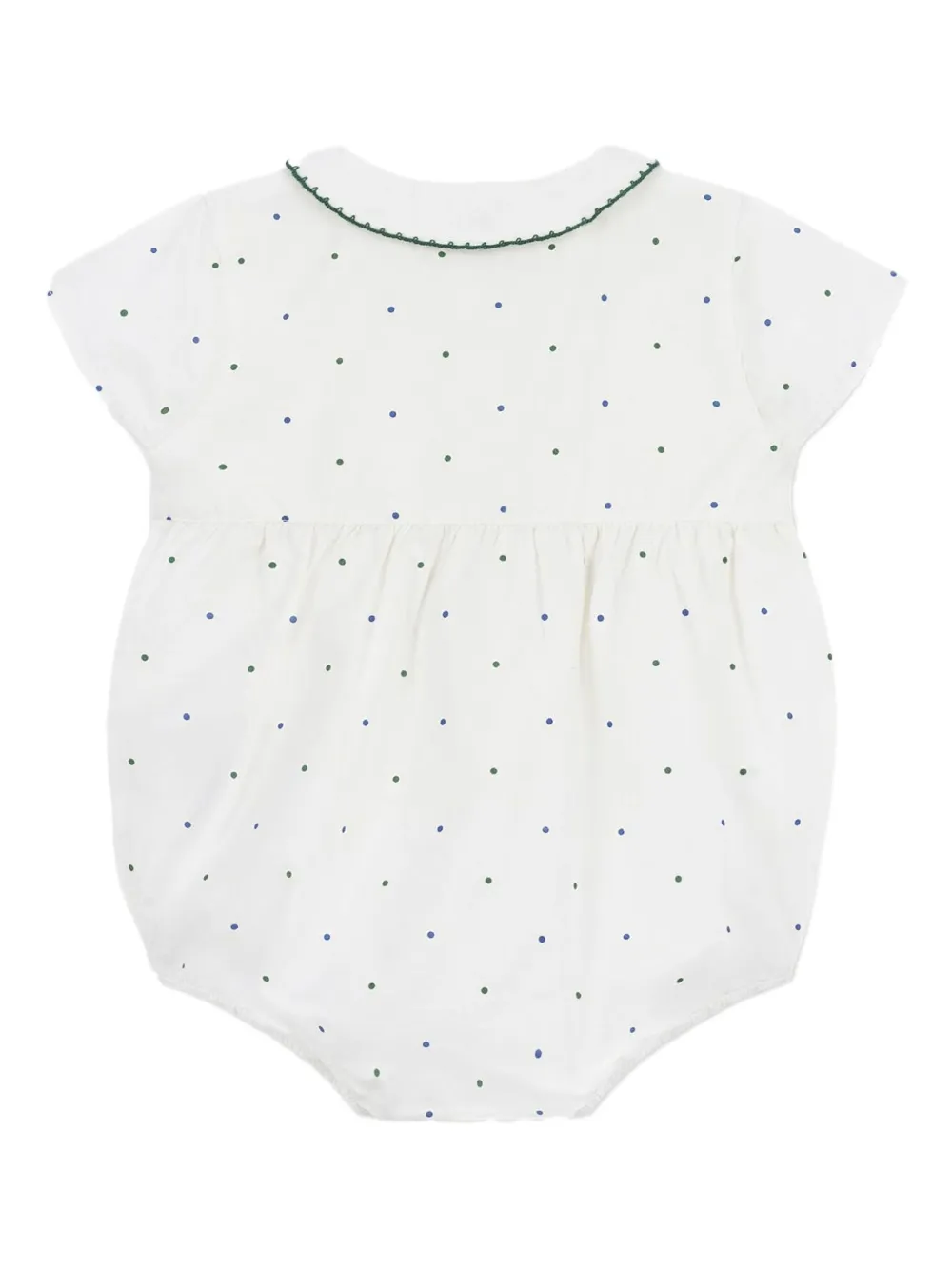 Petit Bateau peter-pan collar polka-dot romper Wit