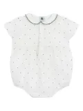 Petit Bateau peter-pan collar polka-dot romper - White