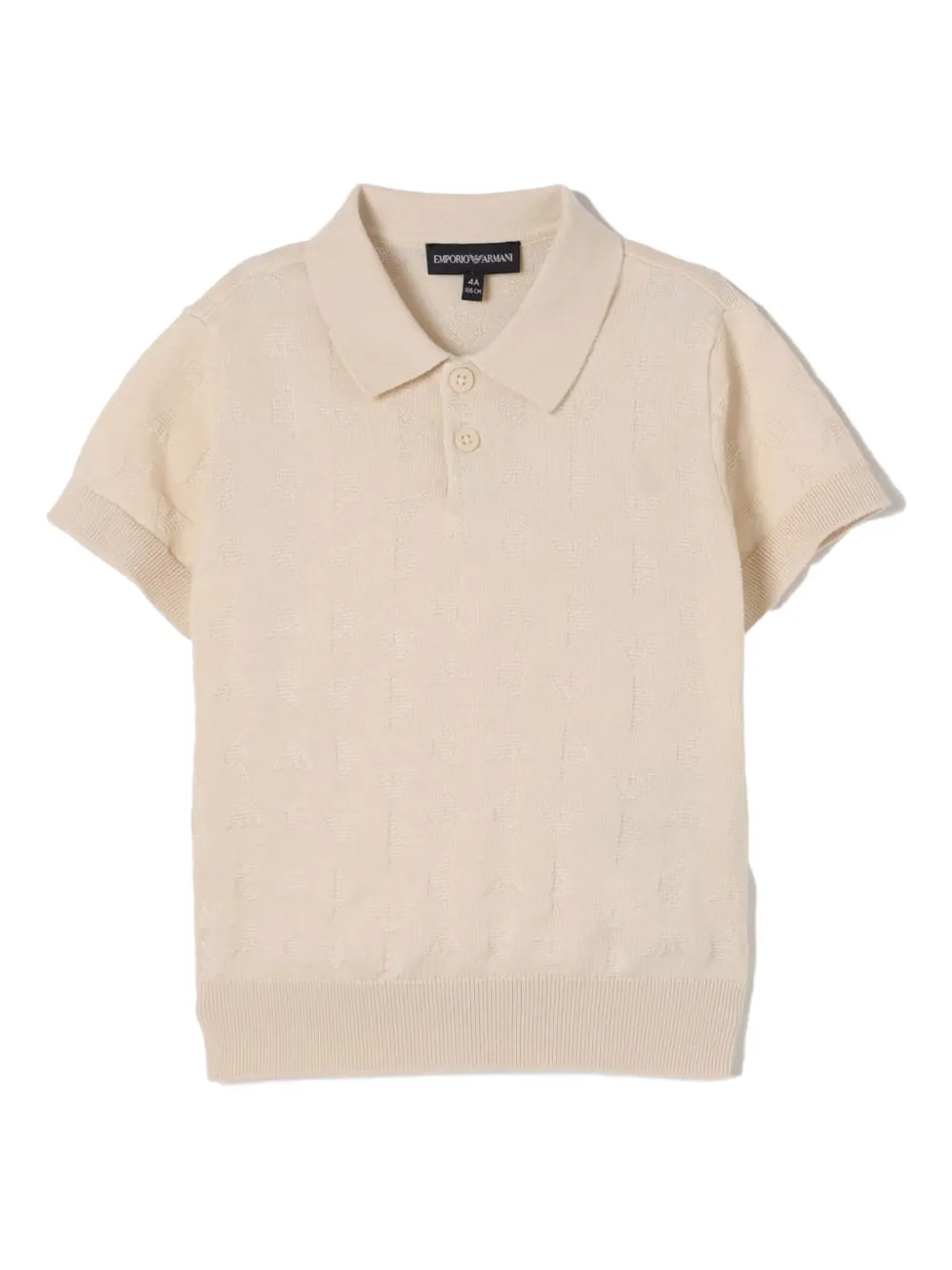 Emporio Ar i Kids textured polo shirt Beige