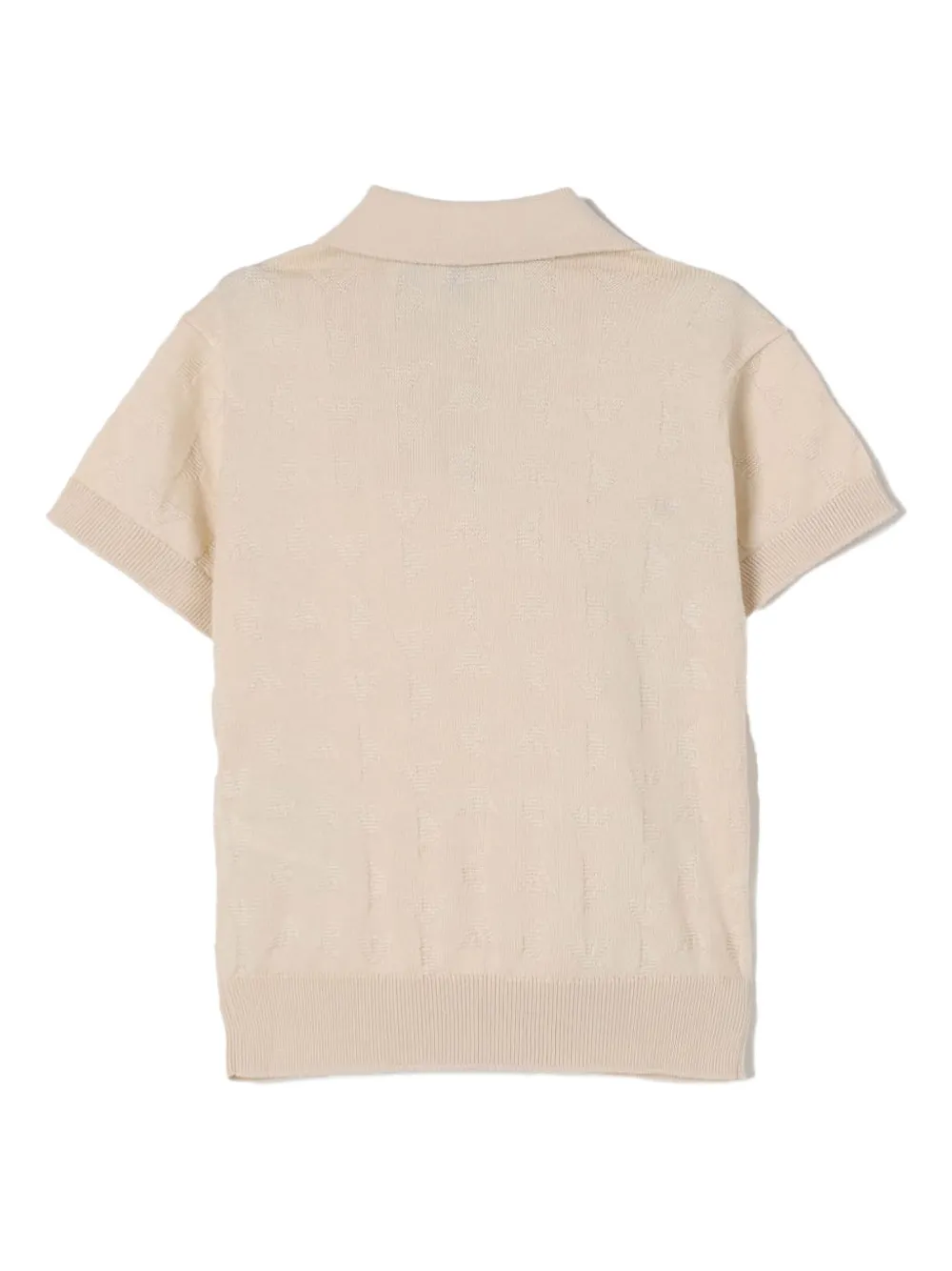 Emporio Armani Kids textured polo shirt Beige