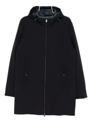 Herno ジップアップ フーデッドコート | ブルー | FARFETCH JP