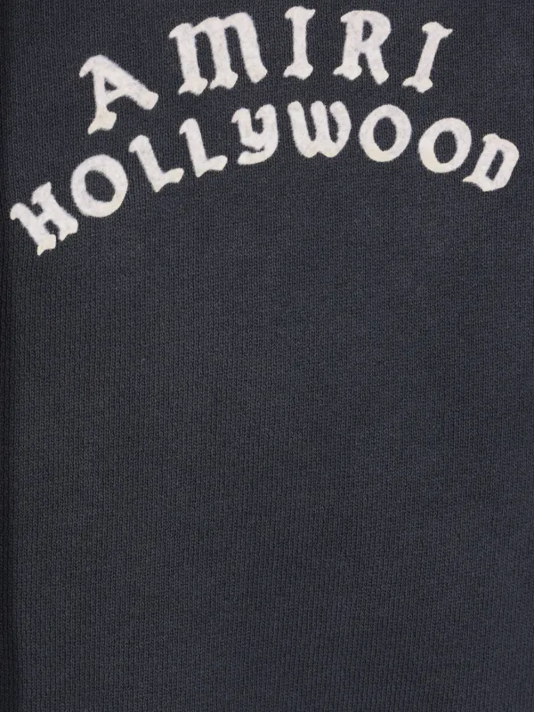 AMIRI ブラック ハリウッド フーディー シンプルロゴデザイン AMIRI Hollywood-logo zip-up Hoodie | Black | FARFETCH ID