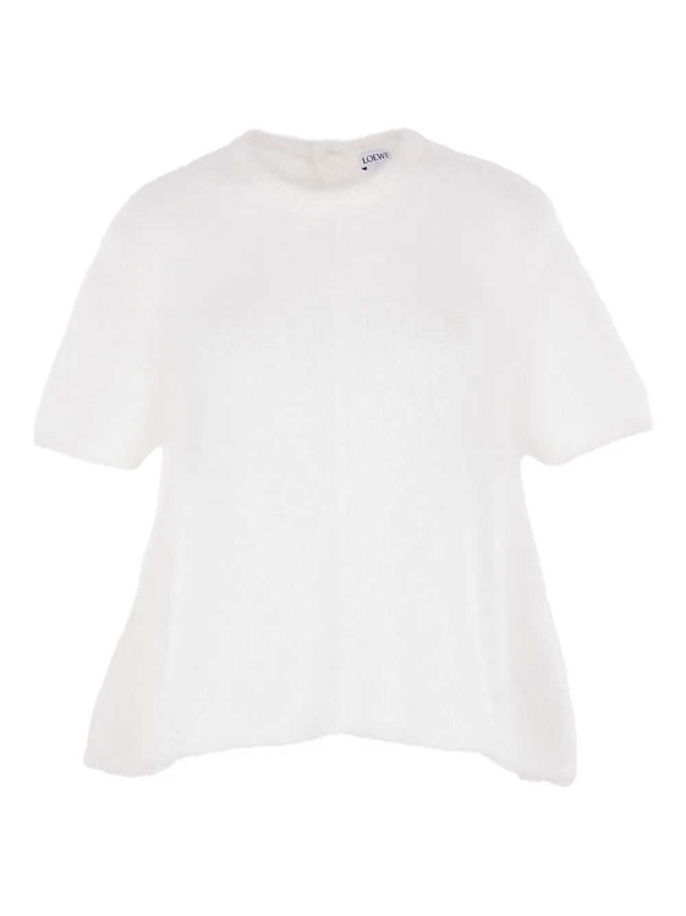 Loewe Embroidered Short-sleeved Sweater In White