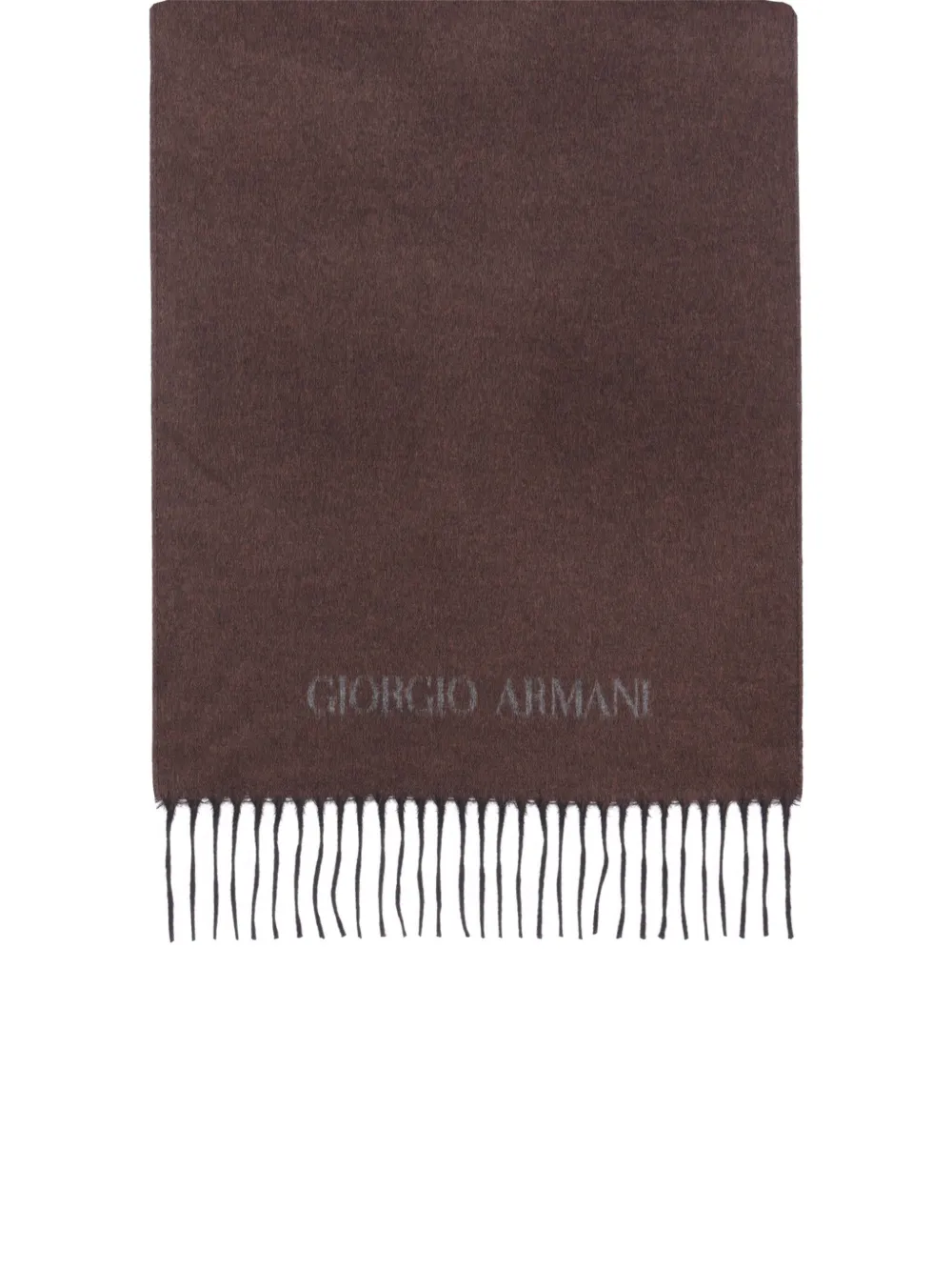 Giorgio Armani Sjaal met geborduurd logo Bruin