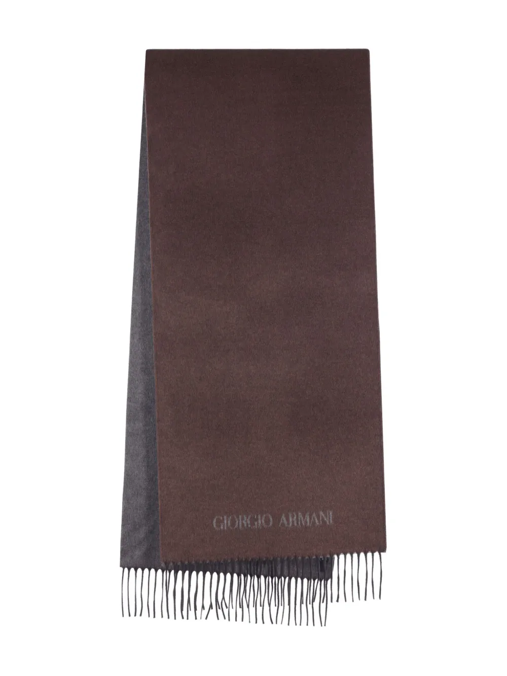Giorgio Armani Sjaal met geborduurd logo Bruin