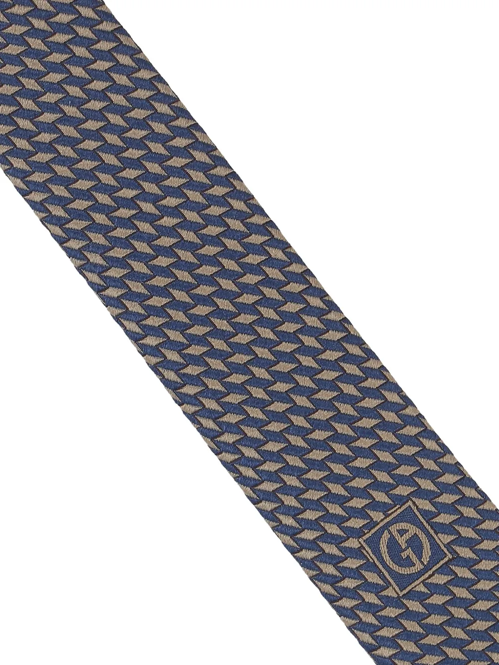 Giorgio Armani Geometric-pattern Silk Tie In Blue