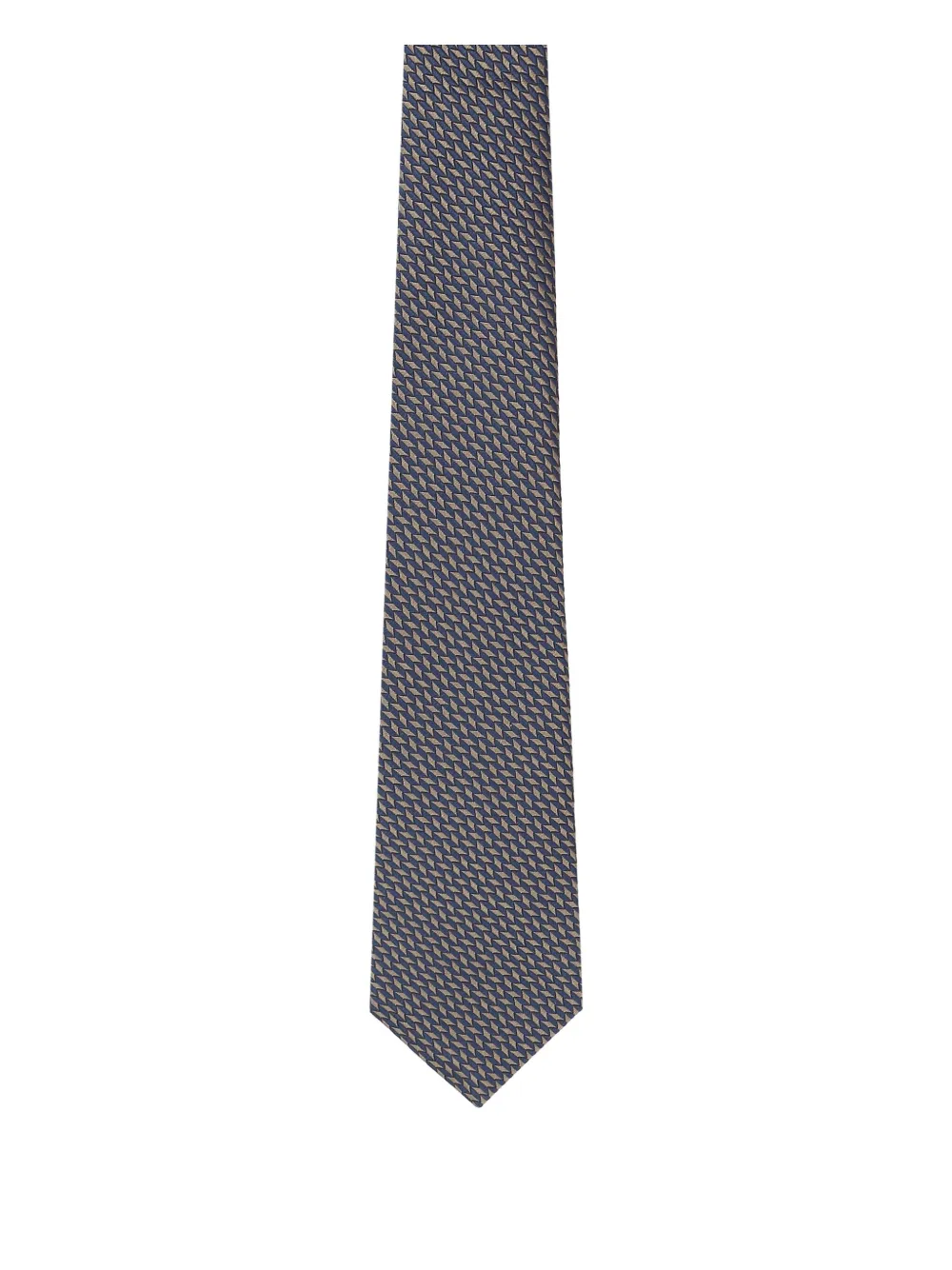 Giorgio Armani Geometric-pattern Silk Tie In Blue