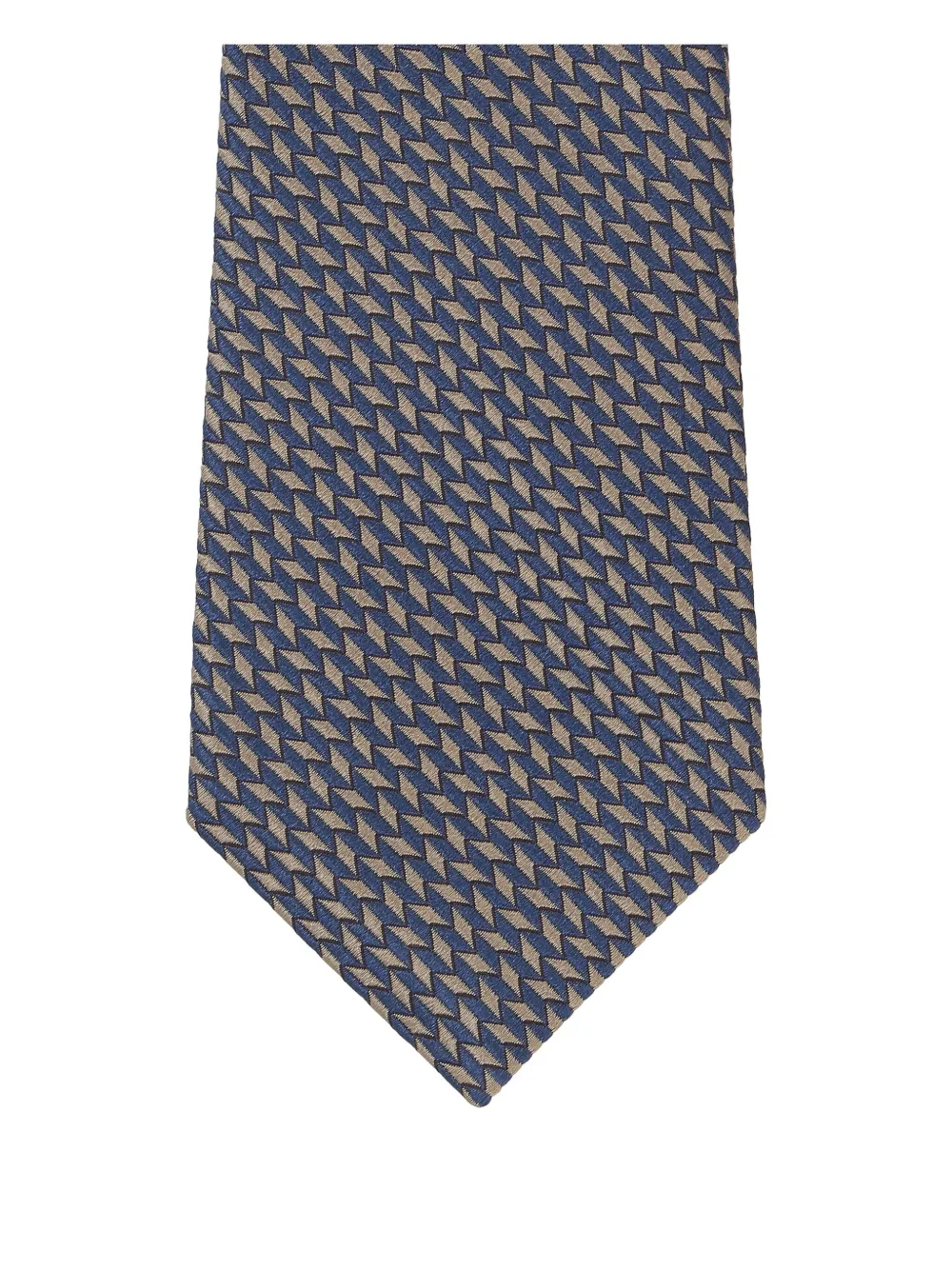 Giorgio Armani Geometric-pattern Silk Tie In Blue