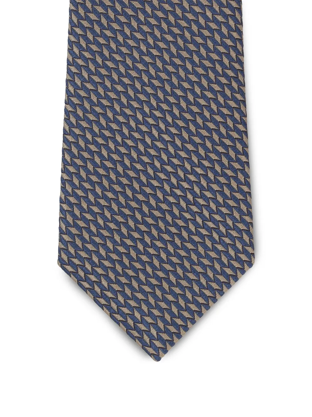 Giorgio Armani Zijden stropdas met geometrisch patroon Bruin