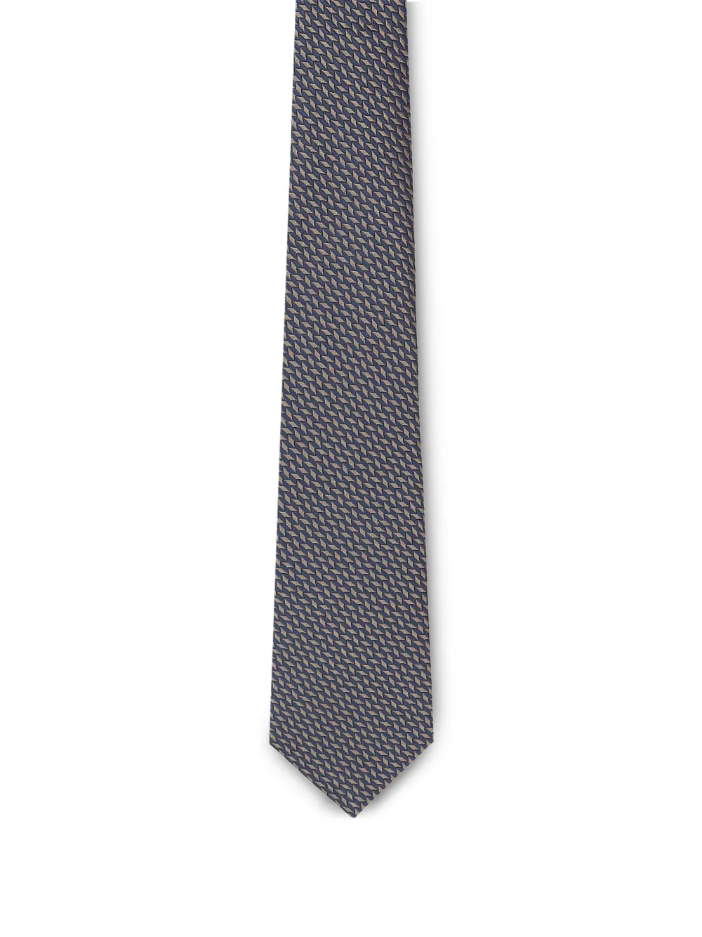 Giorgio Armani Zijden stropdas met geometrisch patroon Bruin