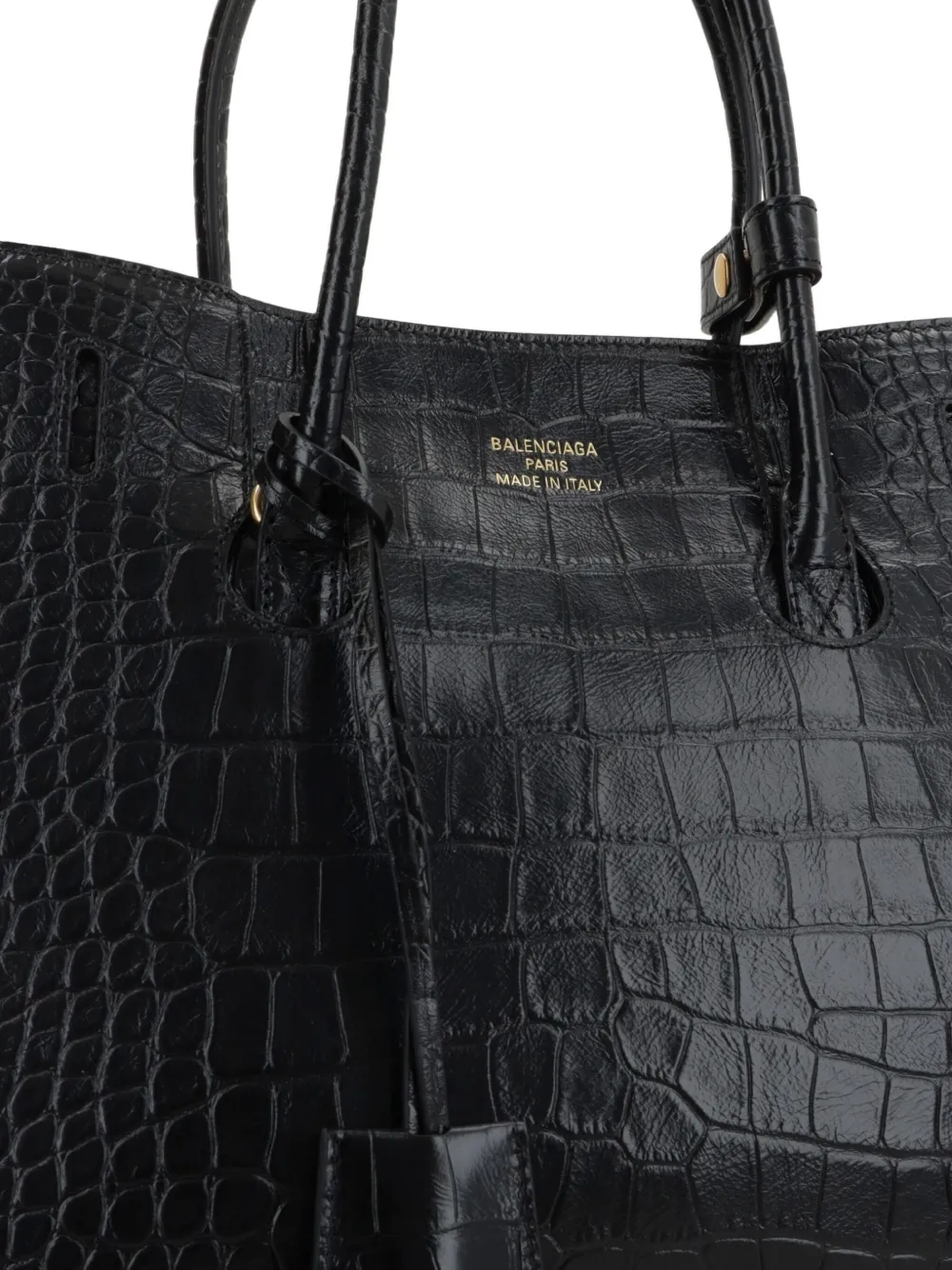 Balenciaga Hampton Carry All shopper met krokodillen-reliëf Zwart