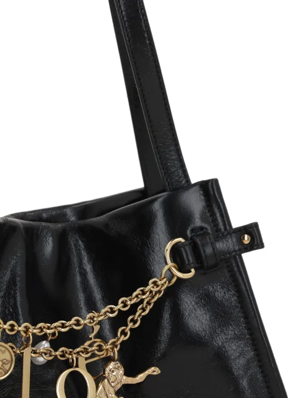 Chloé Charms Embellished Leather Tote Bag | Black | FARFETCH