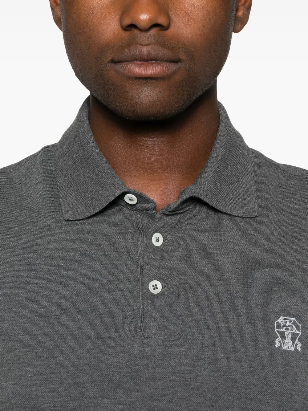 Brunello Cucinelli Poloshirt met geborduurd logo Grijs