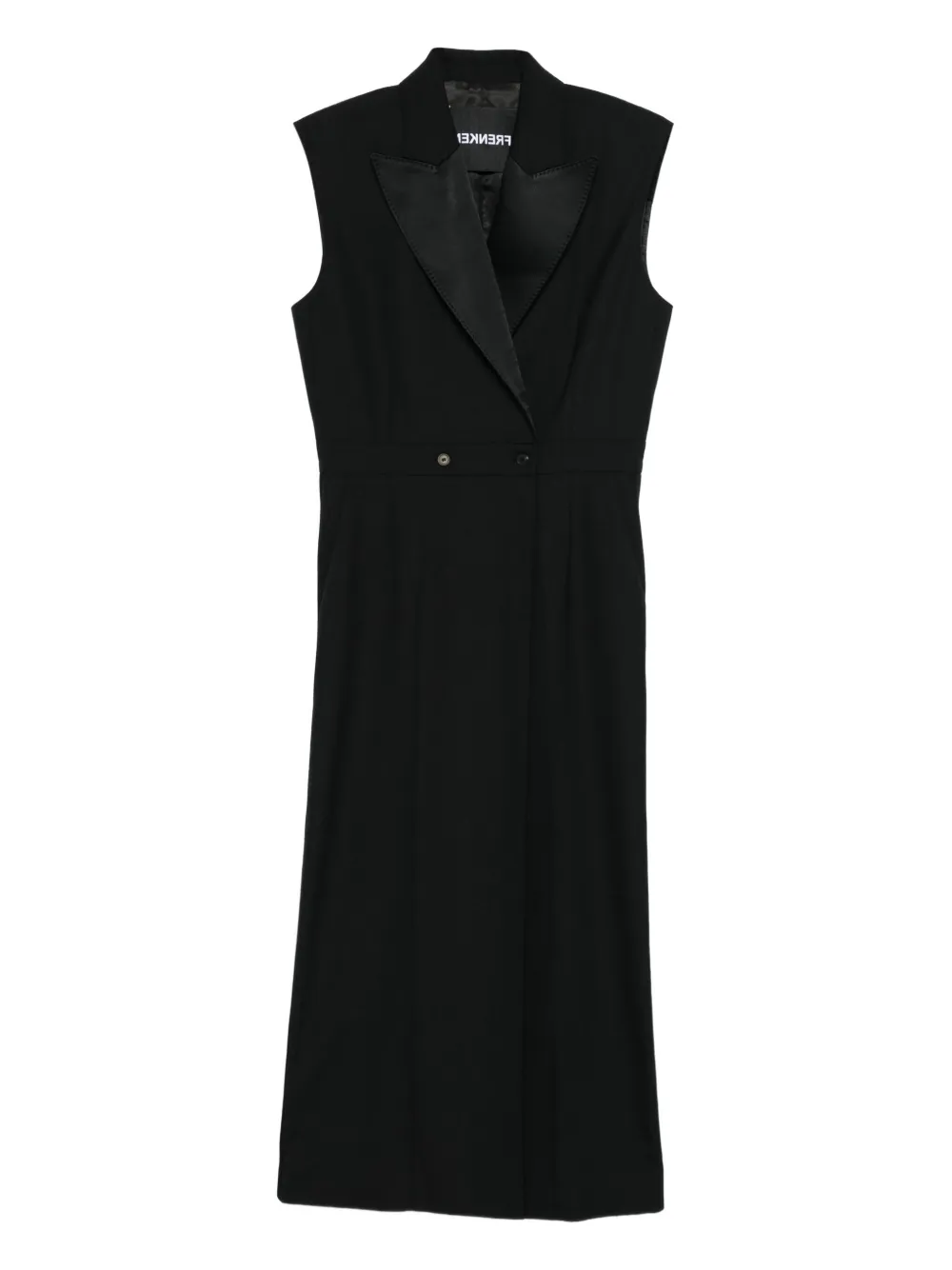 Frenken Tux Button Lapel Dress In Black