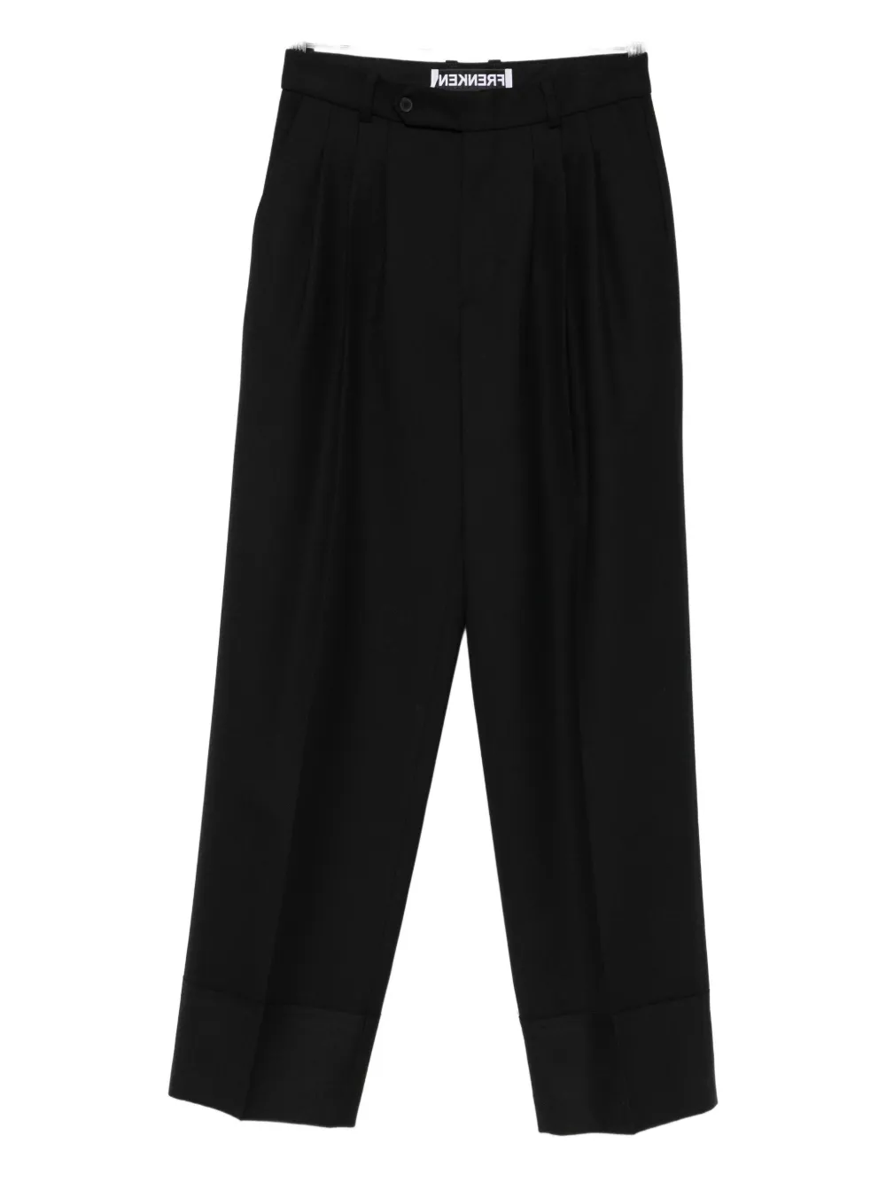 Frenken Crag Pleated Cuffed Trousers In Black