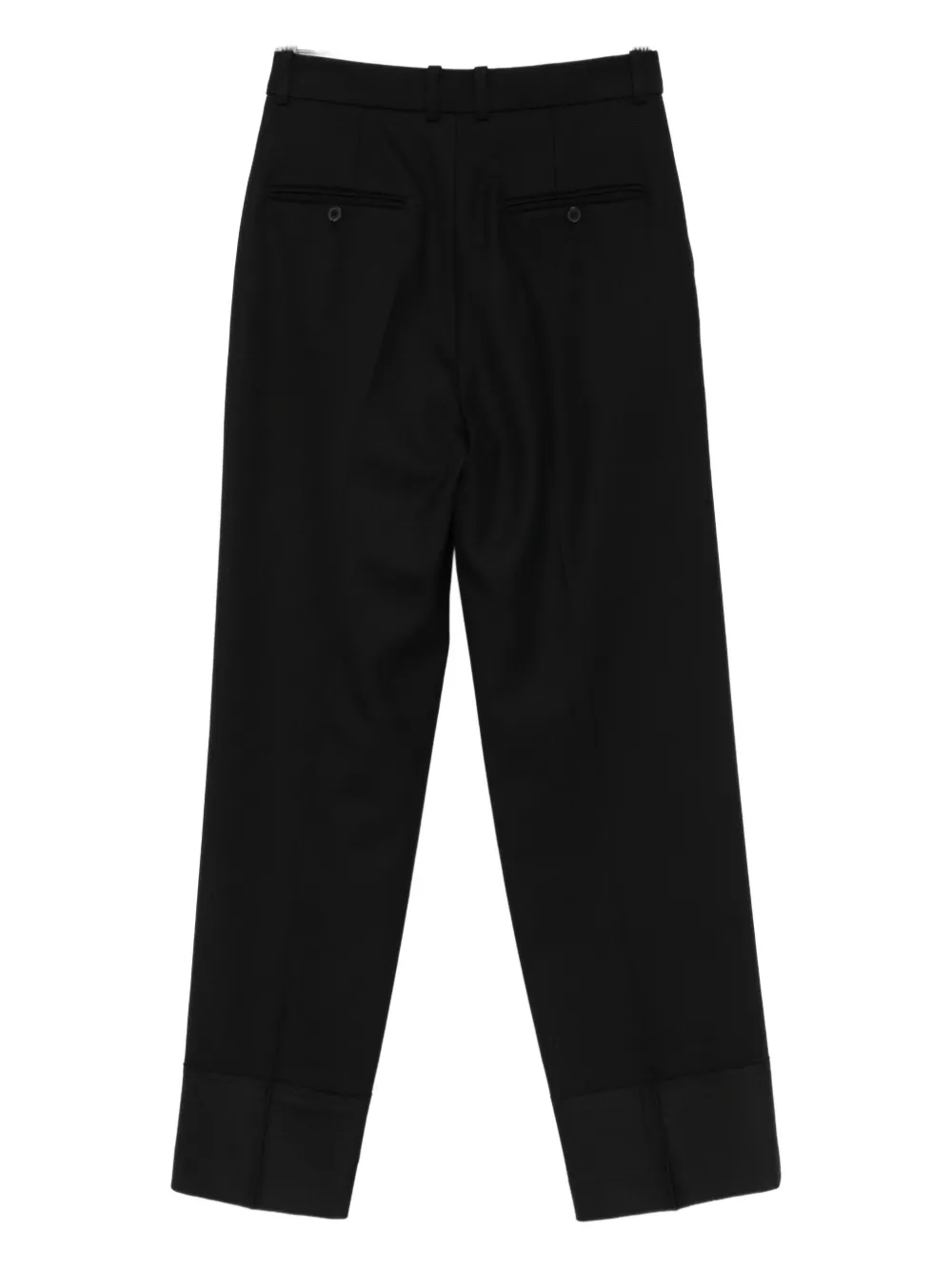 Frenken Crag Pleated Cuffed Trousers In Black