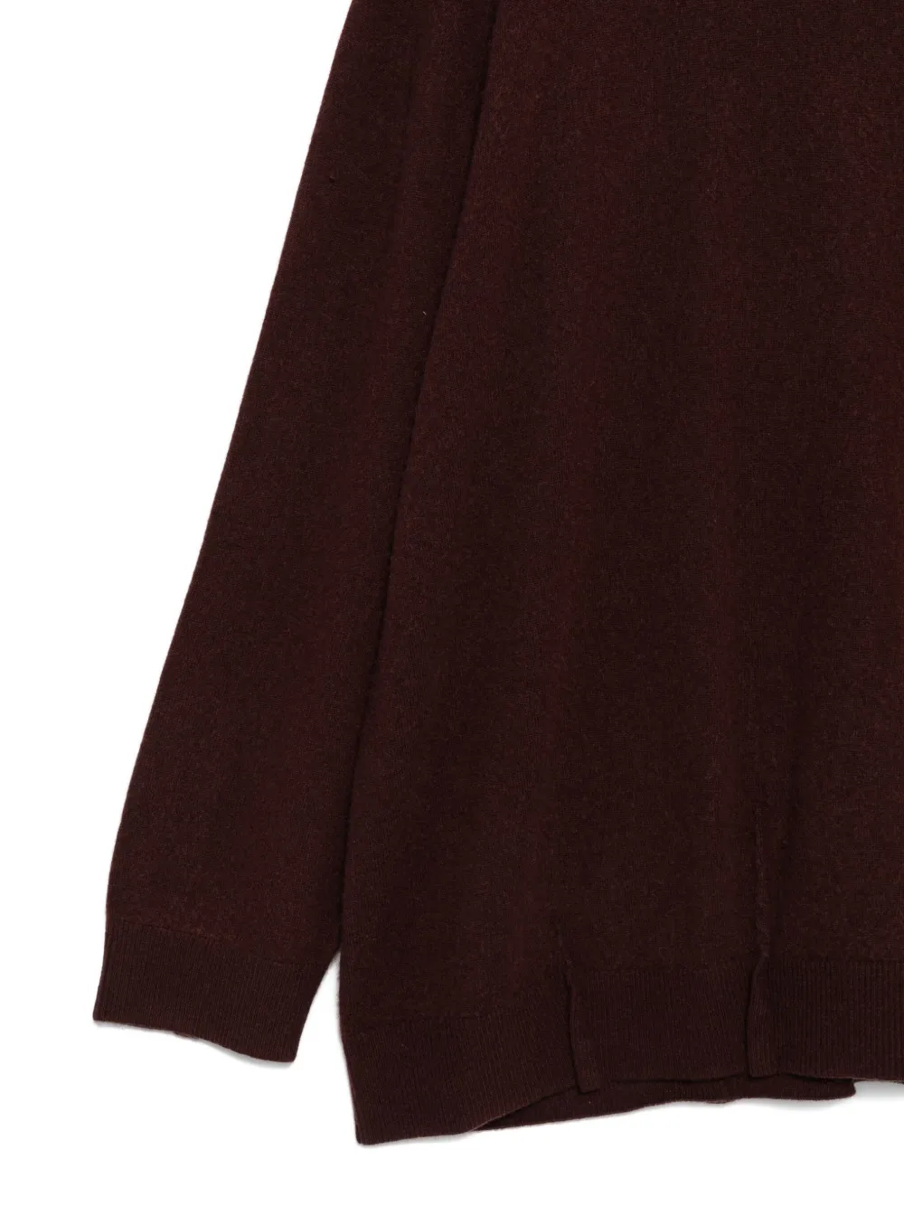 Frenken Round Cash-wool Sweater Burgundy In Burgundy