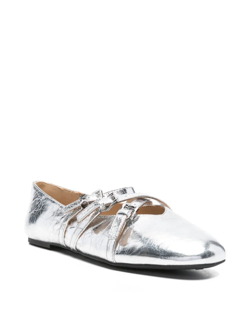 Michael Kors buckle-strap ballet flats Silver