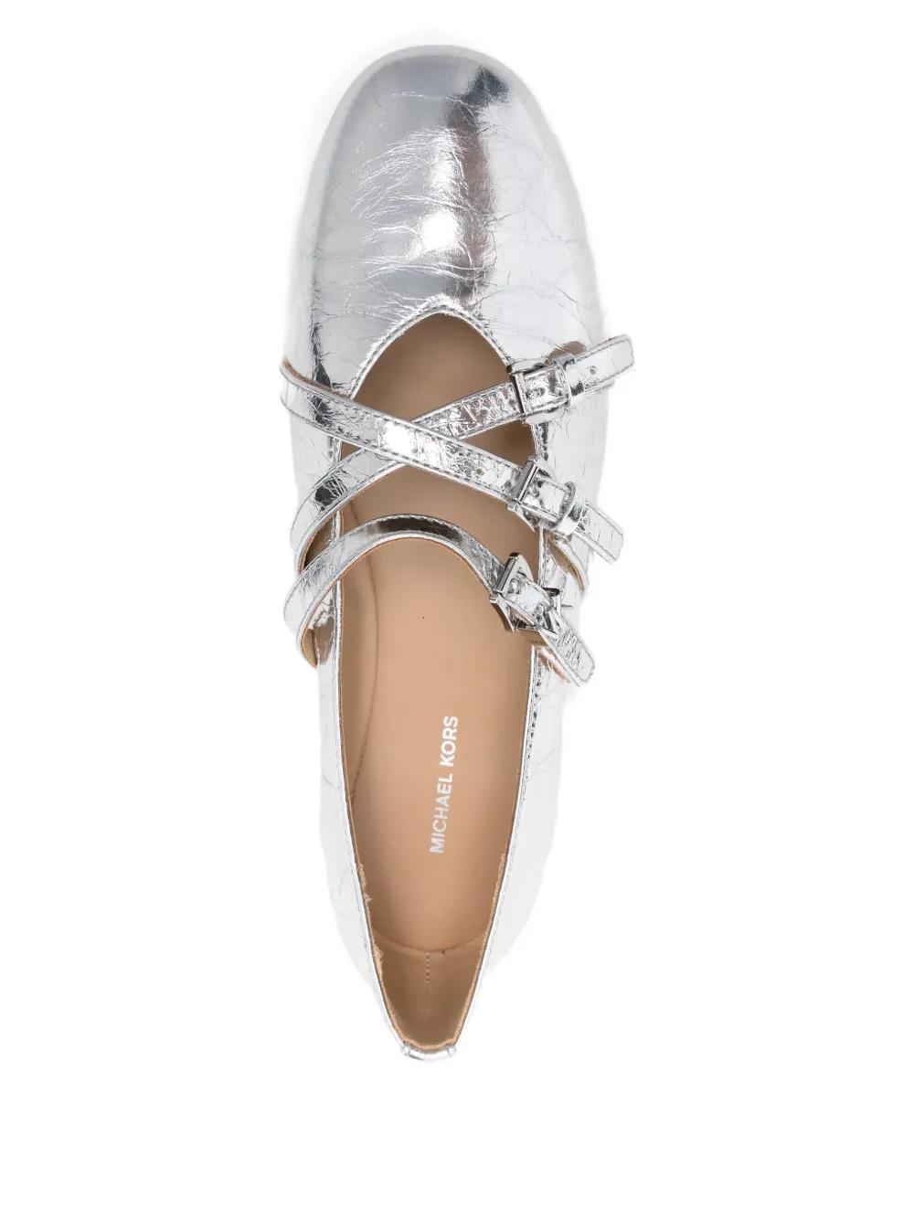 Michael Kors buckle-strap ballet flats Silver