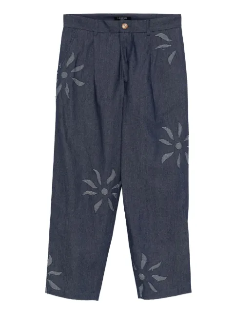 Labrum London pantalones con tiro alto y detalles florales