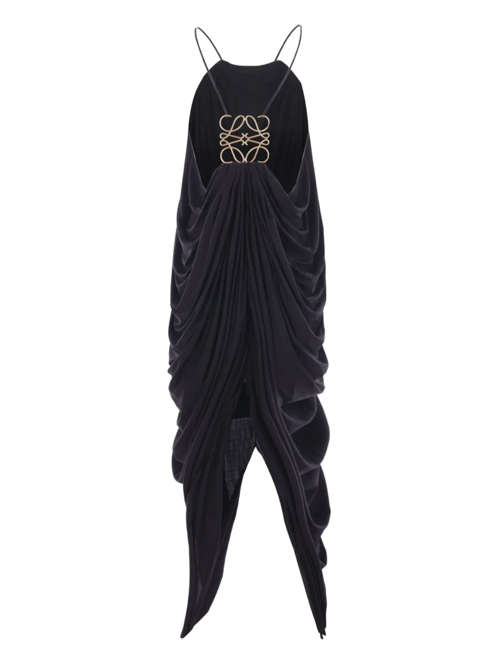 LOEWE draped halterneck dress Zwart