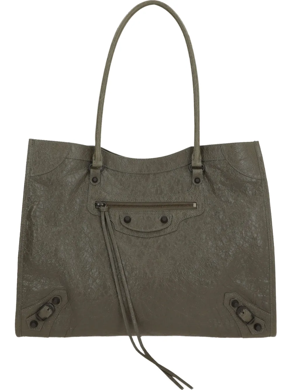 Balenciaga Medium City Tote Bag With Double Handles In Green