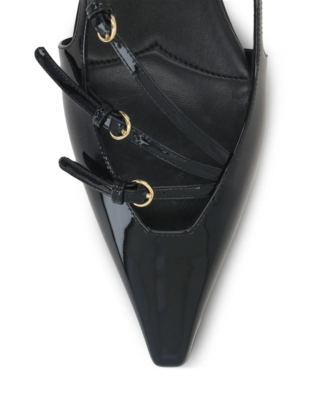 Miu patent leather slingback pumps Zwart