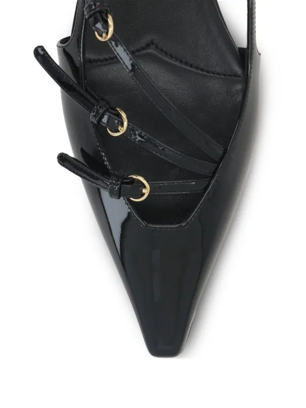Miu Miu Patent Leather Slingback Pumps | Black | FARFETCH RO