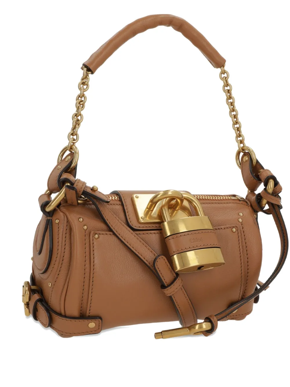Chloé Paddington Textured-leather Shoulder Bag In Brown