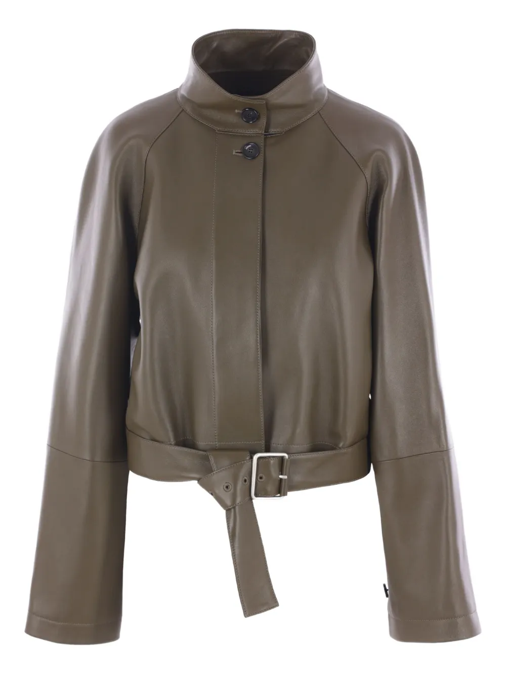 LOEWE belted leather jacket Groen