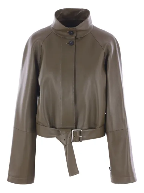 LOEWE belted leather jacket