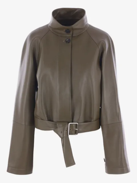 LOEWE belted leather jacket
