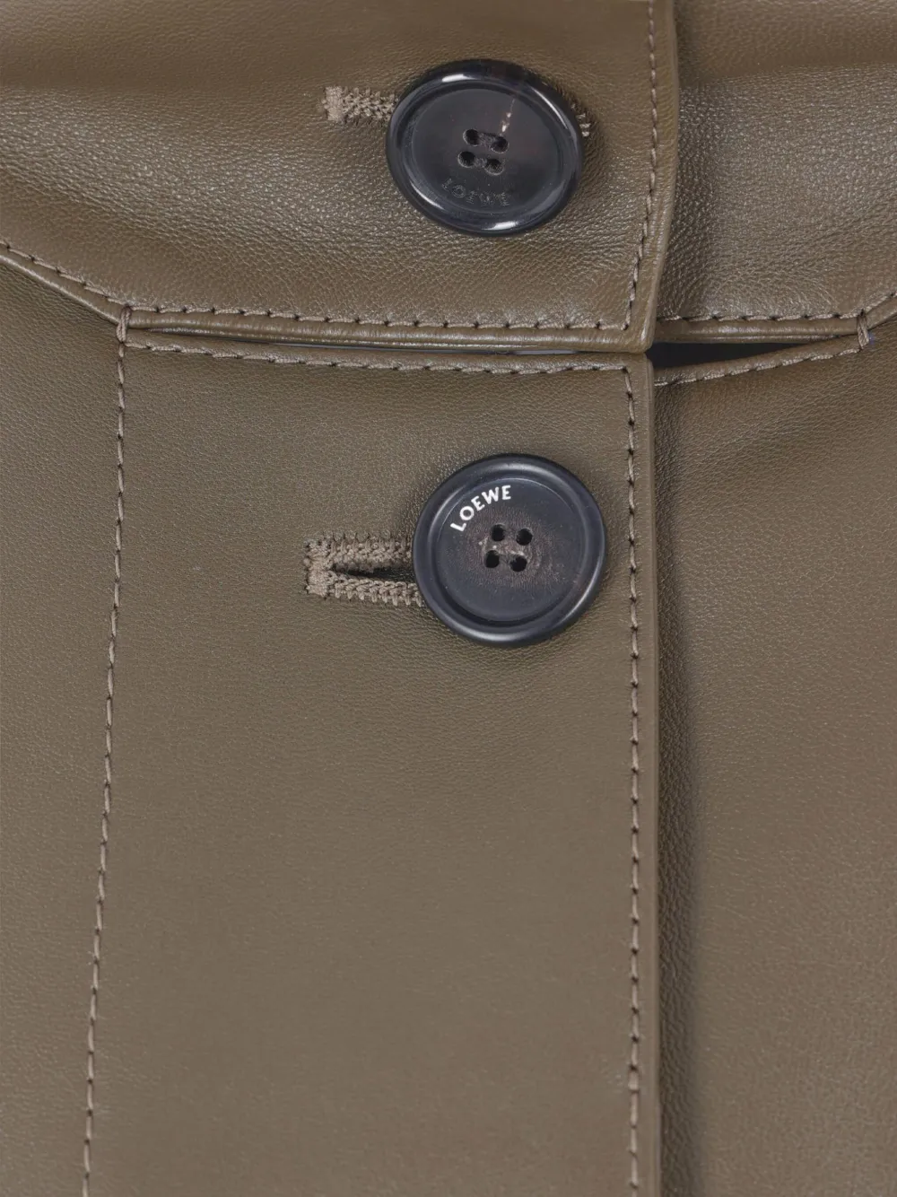 LOEWE belted leather jacket Groen