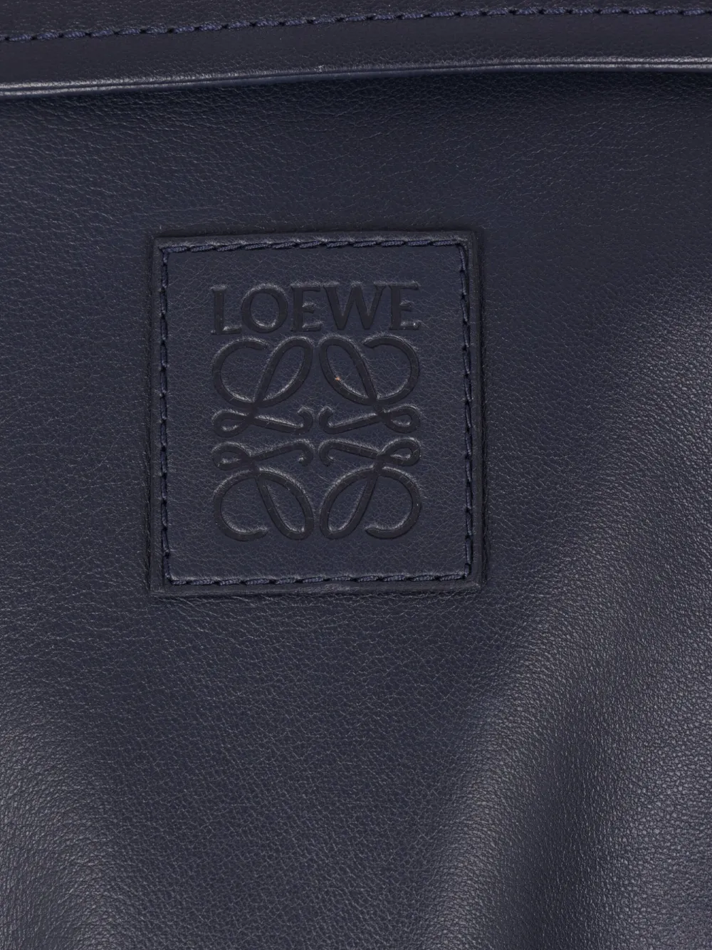 Loewe Belted Leather Jacket In Blue