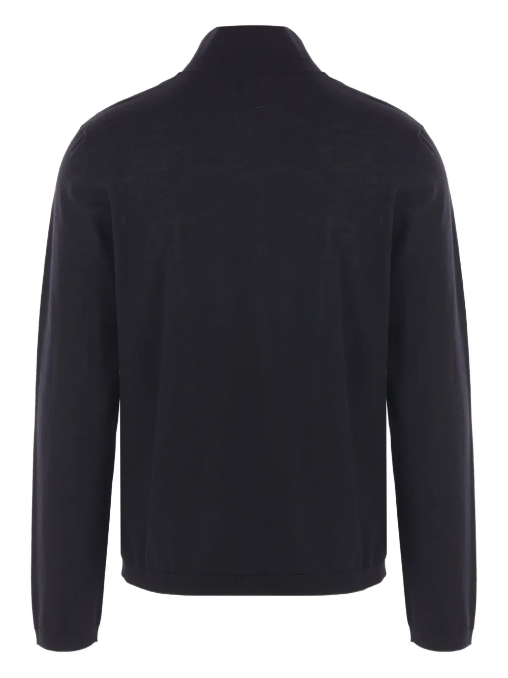 Giorgio Armani Trui met geborduurd logo en halve rits Zwart