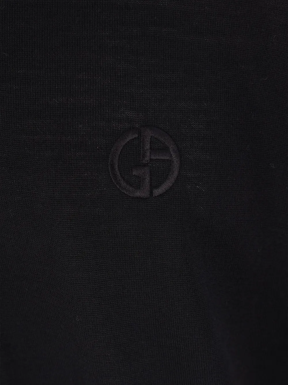 Giorgio Armani Trui met geborduurd logo en halve rits Zwart