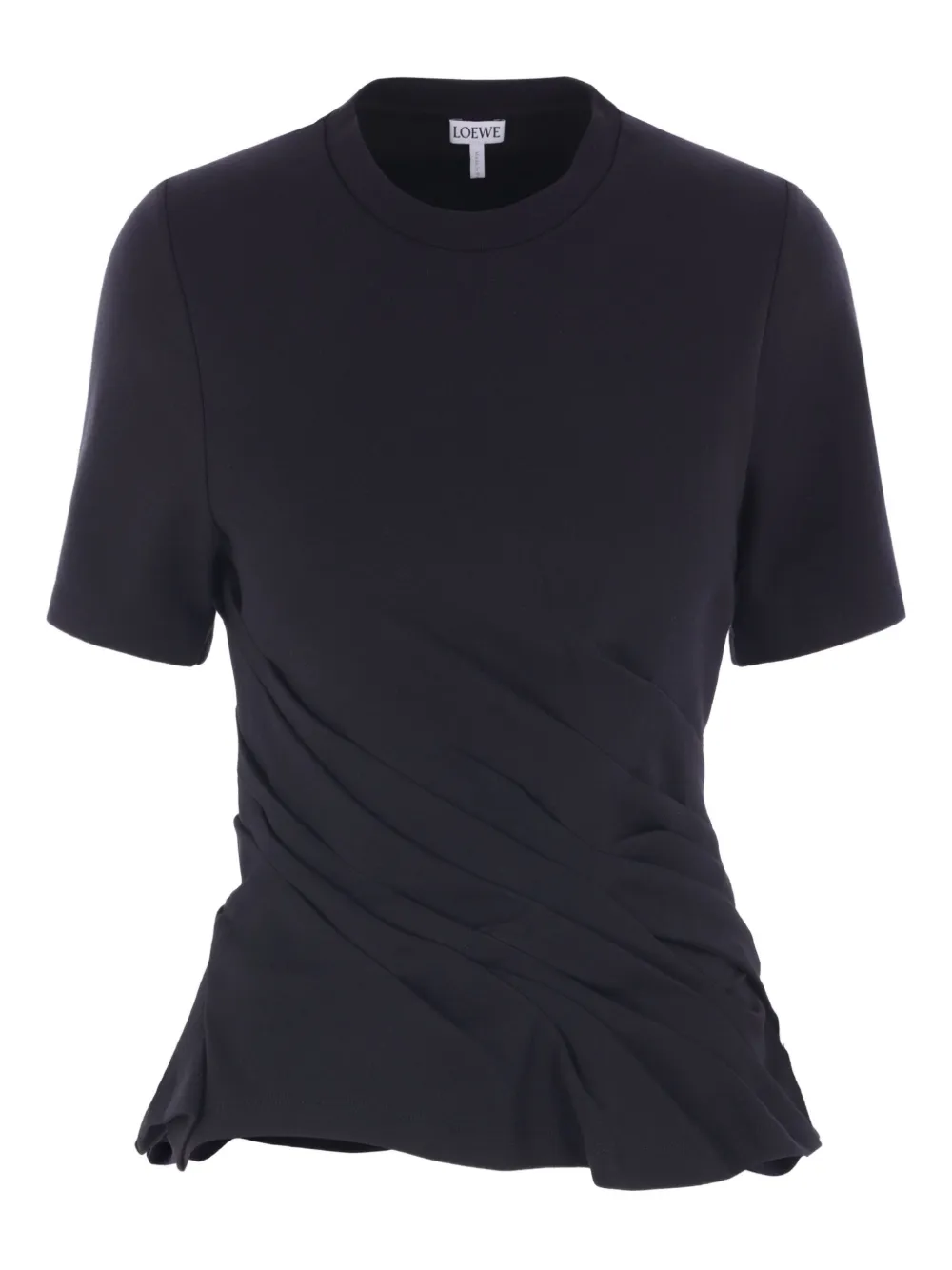 LOEWE draped short-sleeve T-shirt - ブラック LOEWE draped short-sleeve T-shirt - ブラック