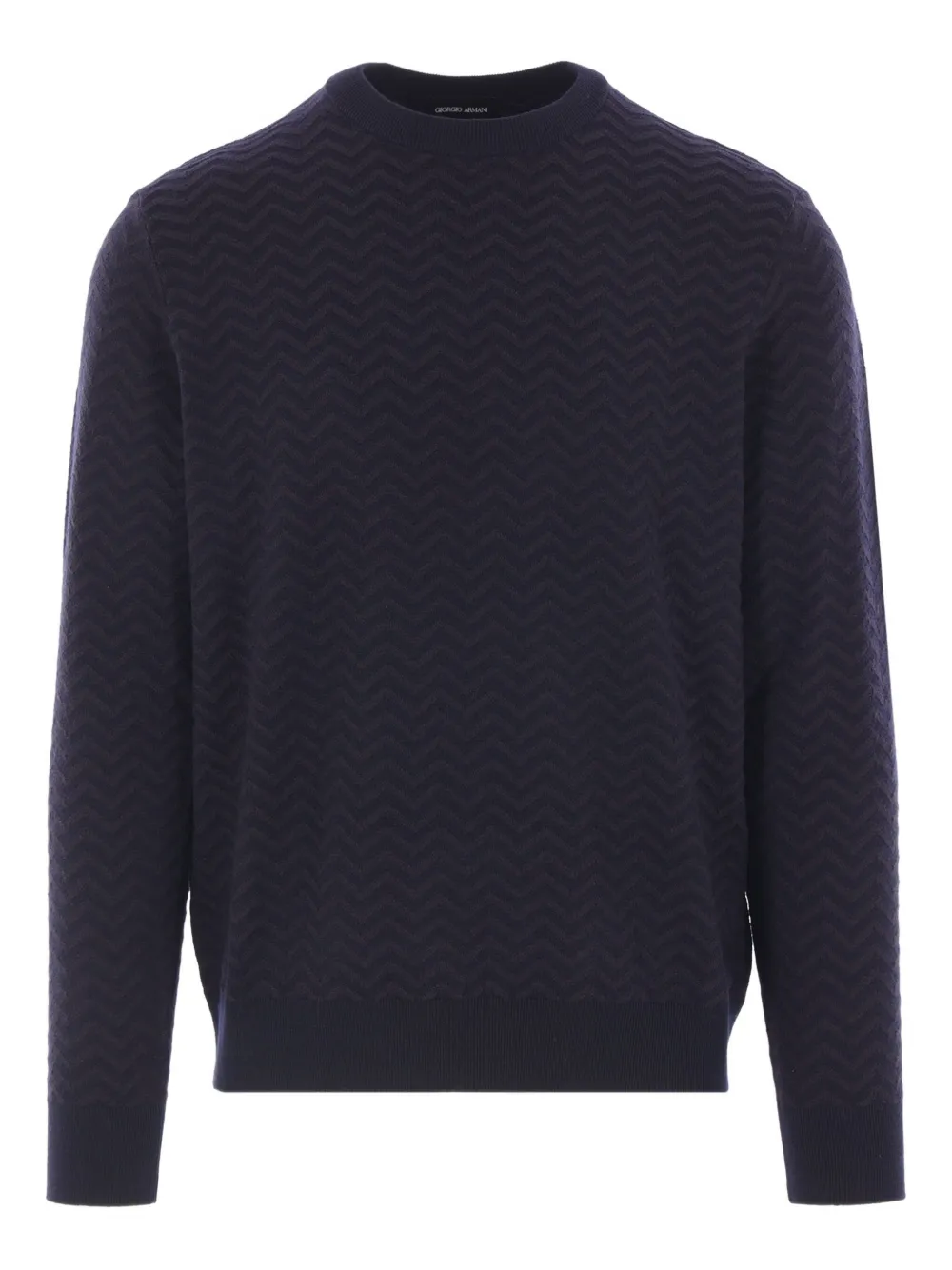 Giorgio Armani chevron-pattern wool sweater Blauw