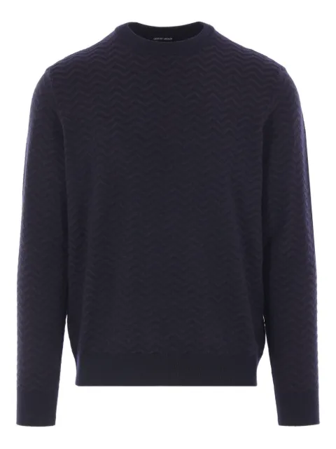 Giorgio Armani chevron-pattern wool sweater