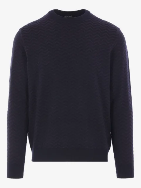 Giorgio Armani chevron-pattern wool sweater