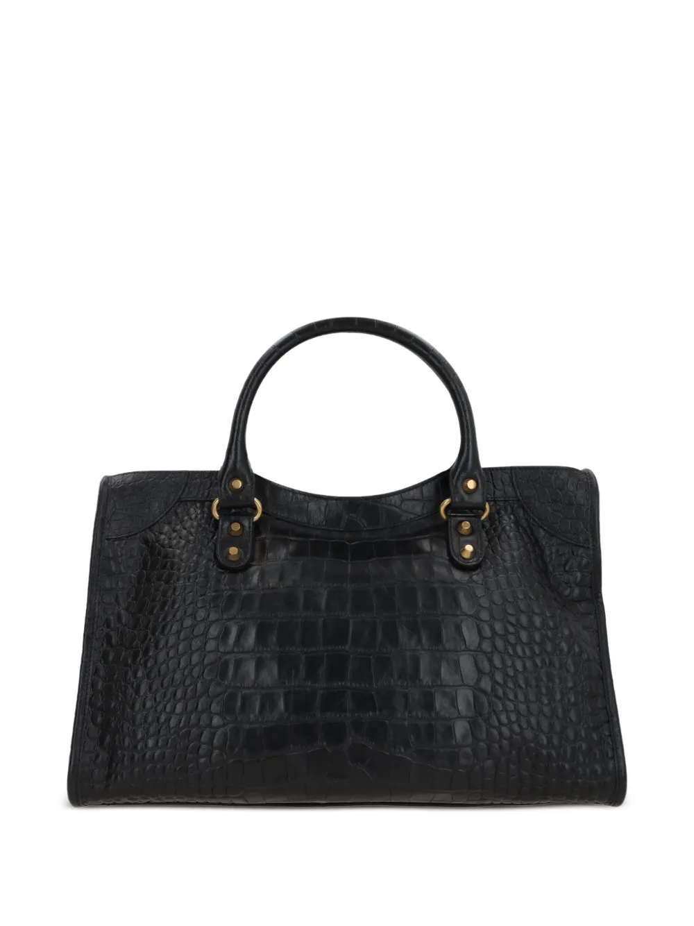 Balenciaga Le City medium shopper met krokodillen-reliëf en handgreep - Zwart