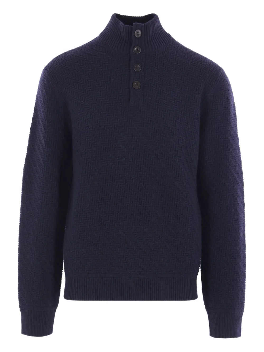 Giorgio Armani textured high-neck cashmere sweater Blauw