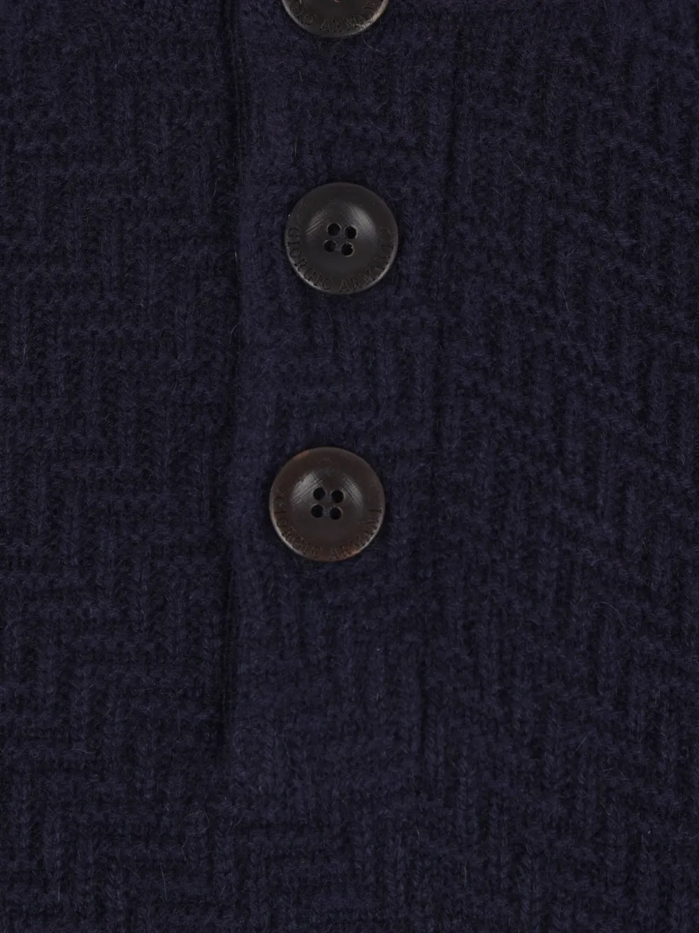Giorgio Armani Kasjmier trui met hoge hals en textuur Blauw