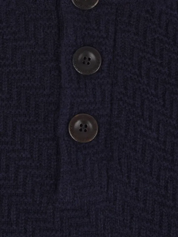 Giorgio Armani Textured high-neck Cashmere Sweater | Blue