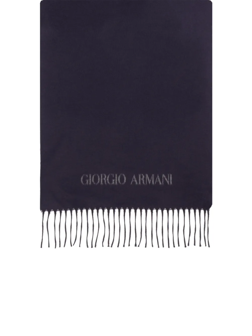 Giorgio Armani Sjaal met logodetail en franje Blauw