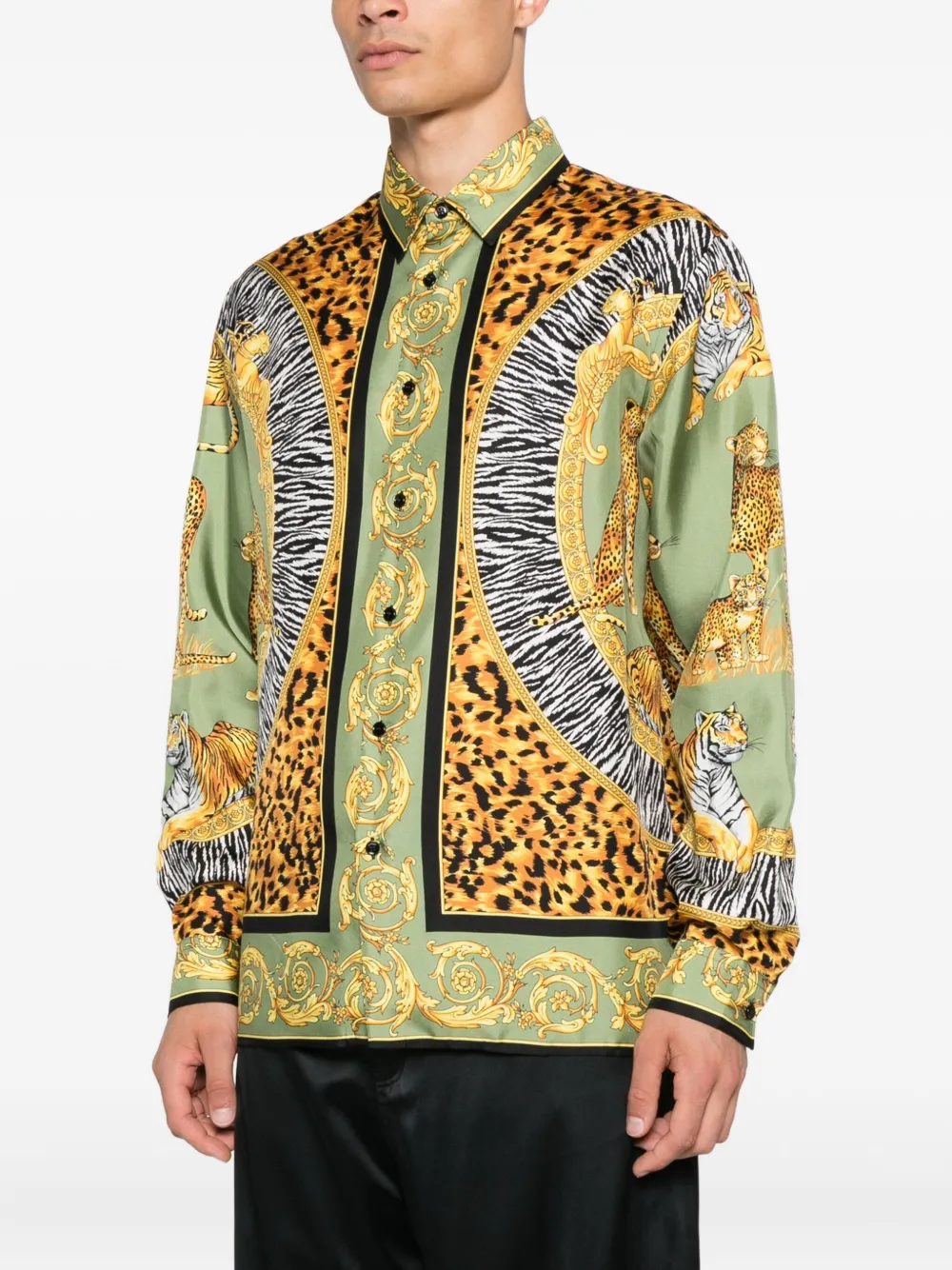 Versace Overhemd met print Groen