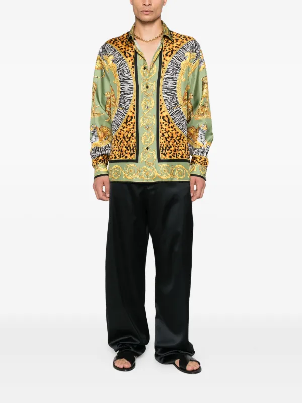 Versace mix-print Shirt | Green | FARFETCH